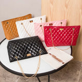 Ladies Large Capacity Shoulder Messenger Bag Lock Buckle Shopping Tote Bag