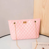 Ladies Large Capacity Shoulder Messenger Bag Lock Buckle Shopping Tote Bag