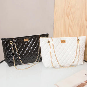 Ladies Large Capacity Shoulder Messenger Bag Lock Buckle Shopping Tote Bag