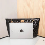 Ladies Large Capacity Shoulder Messenger Bag Lock Buckle Shopping Tote Bag