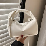 Women's Fashion Crossbody Handbags Solid PU Leather Pleated Bags