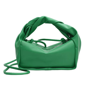 Women's Fashion Crossbody Handbags Solid PU Leather Pleated Bags