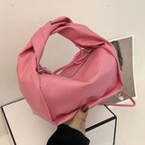 Women's Fashion Crossbody Handbags Solid PU Leather Pleated Bags