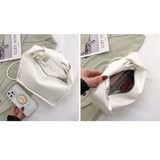 Women's Fashion Crossbody Handbags Solid PU Leather Pleated Bags