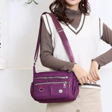 Women's Nylon Shoulder Bag Multi-layer Messenger Large Capacity