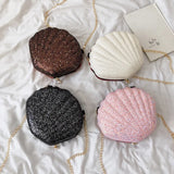 One-Shoulder Sequined Shell Bag Chain Small Bag