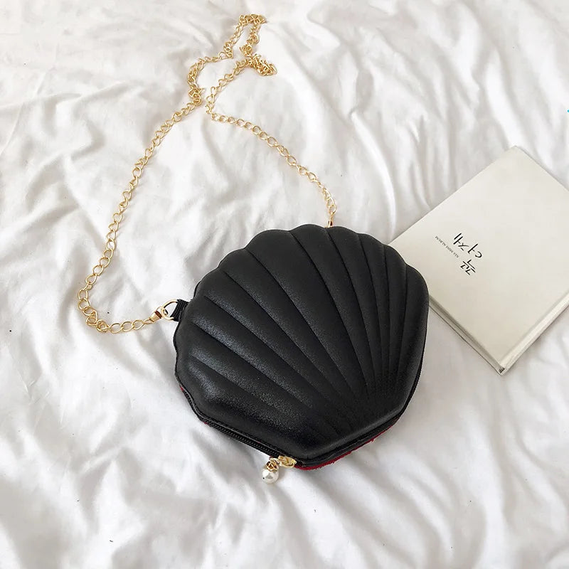 One-Shoulder Sequined Shell Bag Chain Small Bag