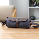 Canvas Leather One Shoulder Messenger Bag Retro Style