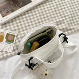 Ladies Cartoon Print Canvas Shoulder Bag