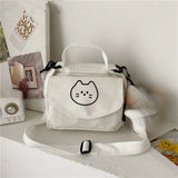 Ladies Cartoon Print Canvas Shoulder Bag
