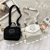 Ladies Cartoon Print Canvas Shoulder Bag