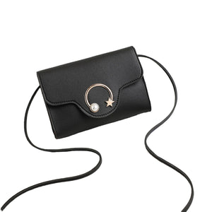 Women's PU Leather Square Bag with Moon and Star Decoration
