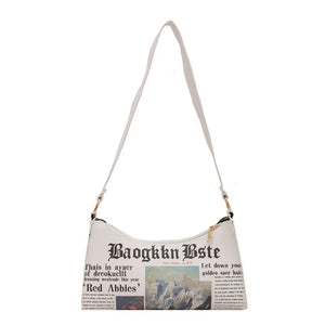 PU Leather Women's Shoulder Bag Letter Printing Handbags