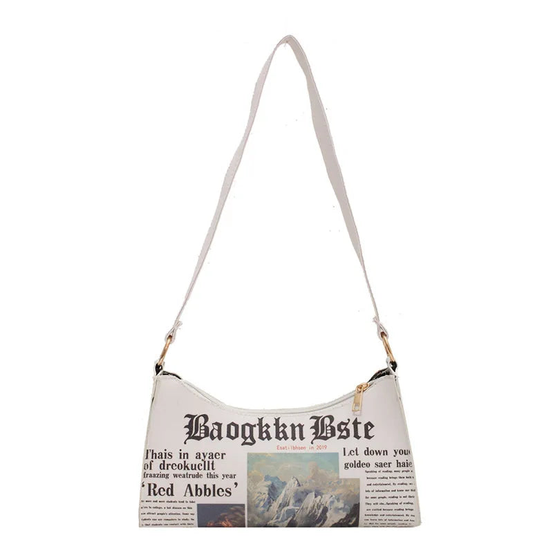 PU Leather Women's Shoulder Bag Letter Printing Handbags