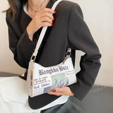 PU Leather Women's Shoulder Bag Letter Printing Handbags
