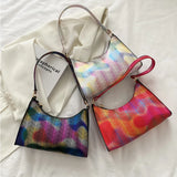 PU Leather Women's Shoulder Bag Summer Stripes Zipper Handbags
