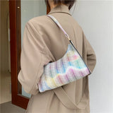 PU Leather Women's Shoulder Bag Summer Stripes Zipper Handbags
