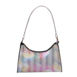 PU Leather Striped Shoulder Bag for Women