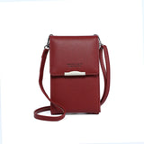 Small Crossbody Shoulder Bag Women's PU Leather Cell Phone Clutch Wallet