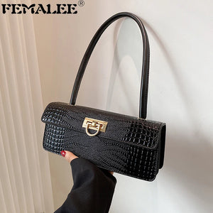 Crocodile Shoulder Armpit Purse Vintage Handbag