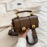 Women's Retro Messenger Bag Wide Strap Shoulder Bag