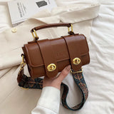 Women's Retro Messenger Bag Wide Strap Shoulder Bag