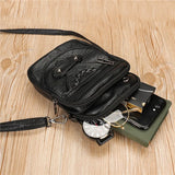 Retro PU Leather Handbags Small Mobile Phone Bag Women Casual Multi-layer