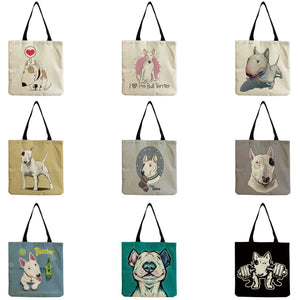Dog Print Summer Shopper Bag Funny Cartoon Animal Portable Tote Beach Bag