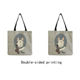 Dog Print Summer Shopper Bag Funny Cartoon Animal Portable Tote Beach Bag