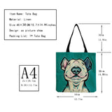 Dog Print Summer Shopper Bag Funny Cartoon Animal Portable Tote Beach Bag