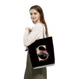 Ladies Shopping Bag All-Match Letter Series Handbag Foldable Reusable Shopper