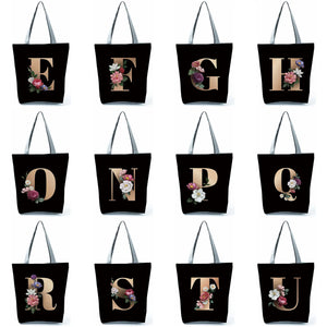 Ladies Shopping Bag All-Match Letter Series Handbag Foldable Reusable Shopper