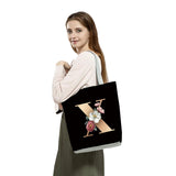 Harajuku Style Letter Series Tote Bag, Reusable Shopper, Student Handbag
