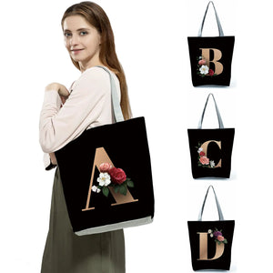 Harajuku Style Letter Series Tote Bag, Reusable Shopper, Student Handbag