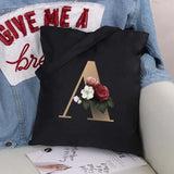 Golden Letters Tote Bag Portable Foldable Handbag Large-capacity Shoulder Bag