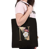 Golden Letters Tote Bag Portable Foldable Handbag Large-capacity Shoulder Bag