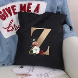 Golden Letters Tote Bag Portable Foldable Handbag Large-capacity Shoulder Bag