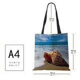 Ocean Starfish Beach Sand Prints Tote Bag Linen Fabric Handbag