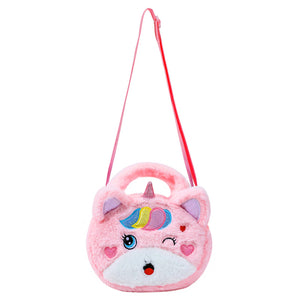 Plush Cartoon Animal Messenger Bag Handbag Coin Purse