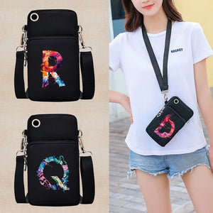 26 Letter Print Shoulder Bag Multi-function Wrist Wallet