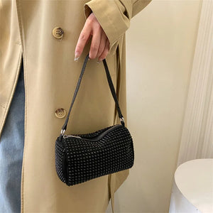 Small Chain Shoulder Bag with Sparkling Drills