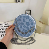 Retro Small Round Bag High Pu Leather Lady Messenger Bag
