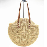 Straw Woven Shoulder Bag Round Beach Handbag
