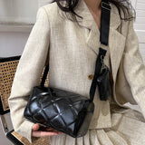 Women's PU Leather Shoulder Bag with Small Purse