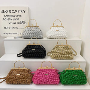 Crinkled Leather Crossbody Bags Handbags Casual Tote Bags