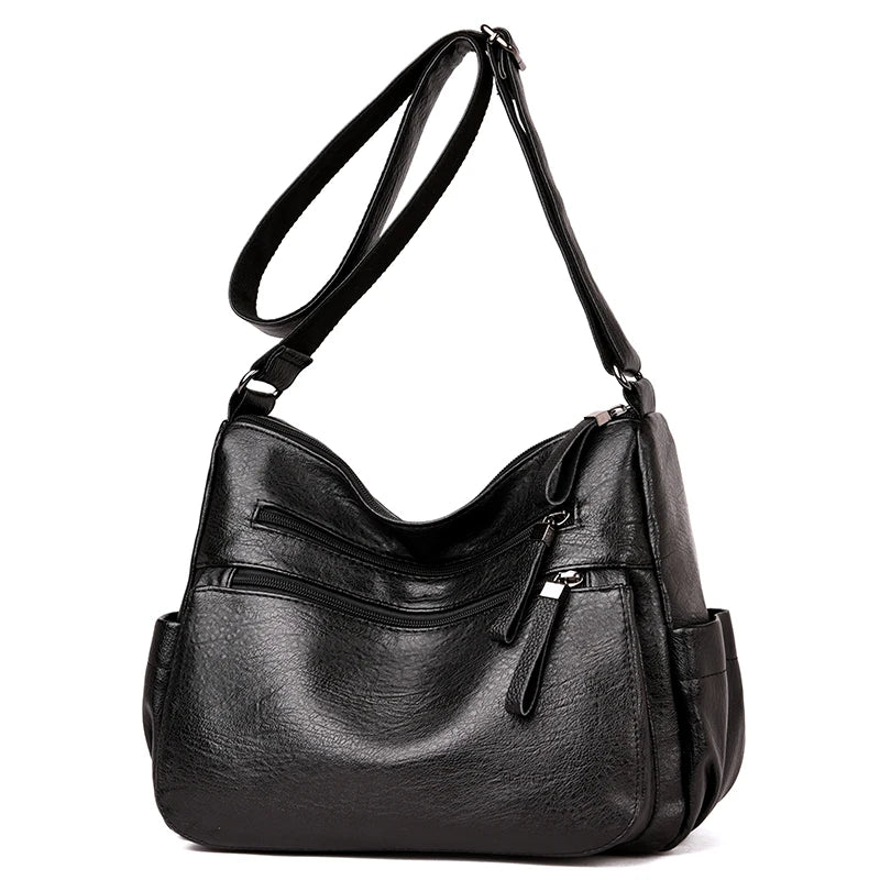 High-Quality Leather Women Handbag Messenger Shoulder Bag