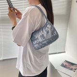 Casual Nylon Women Shoulder Bags Vintage Printing Female Shoulder Bags