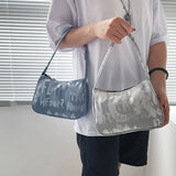 Casual Nylon Women Shoulder Bags Vintage Printing Female Shoulder Bags