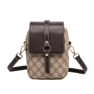 Vintage Leather Crossbody Shoulder Bag for Women Small Cell Phone Handbag