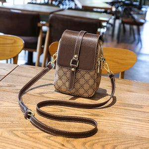 Vintage Leather Crossbody Shoulder Bag for Women Small Cell Phone Handbag